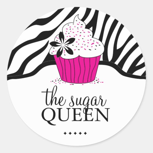 Sassy decoratieve zebra strepen bakkerij Stickers (Voorkant)