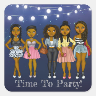 Sassy Diva Tijd naar Party Square Sticker