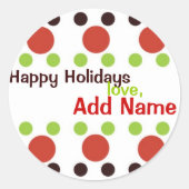 Sassy Dots Sonalized Christmas Sticker (Devant)
