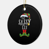 Sassy Elf Family Matching Kerstgroep Funny.pn Keramisch Ornament (Links)