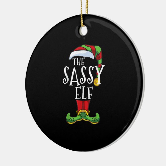 Sassy Elf Family Matching Kerstgroep Funny.pn Keramisch Ornament (Links)