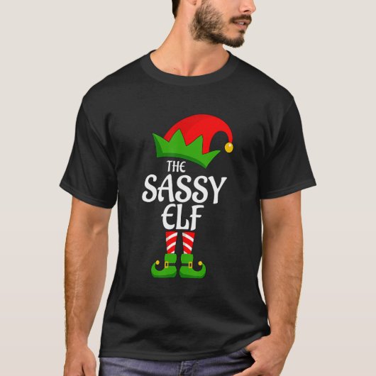 Sassy Elf Matching Family Group Christmas Party T-shirt (Voorkant)