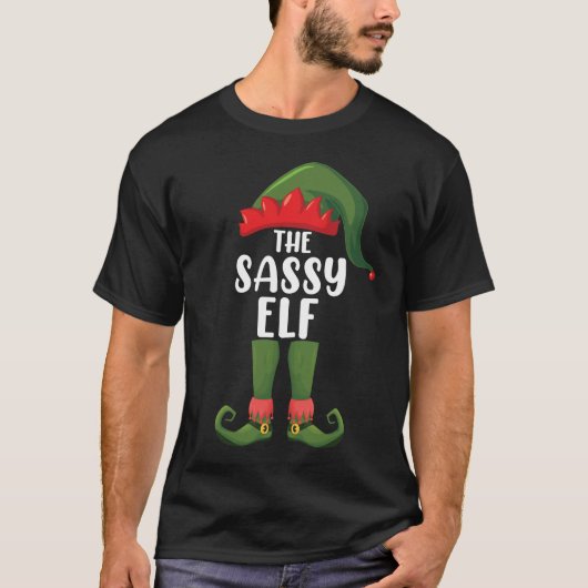 Sassy Elf Matching Family Group kerstparty T-shirt (Voorkant)