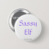 Sassy Elf Ronde Button 5,7 Cm (Voorkant /achterkant)