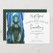 Sassy Elf Squad volwassen kerstverjaardag Kaart (Voorkant / Achterkant)