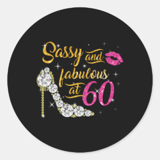 Sassy en fabelachtig bij 60 60e schoenen ronde sticker