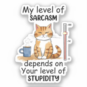 Sassy en schattig Sinaasappel kat Sticker