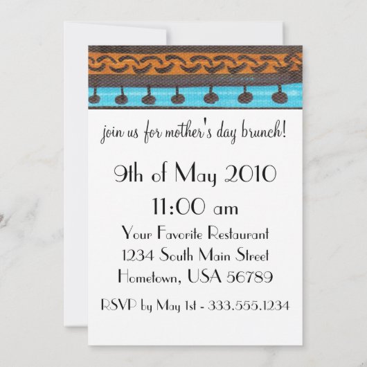 Sassy en Sweet Moederdag Brunch Uitnodiging (Achterkant)