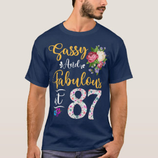 Sassy & Fabulous Floral van 87 jaar oud 87 t T-shirt
