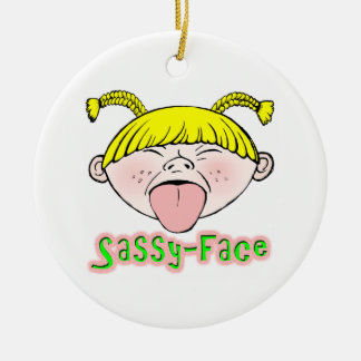 Sassy Face Girl Keramisch Ornament