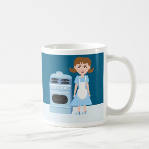 Sassy Fifties Huisvrouw Fun Retro Illustratie Koffiemok