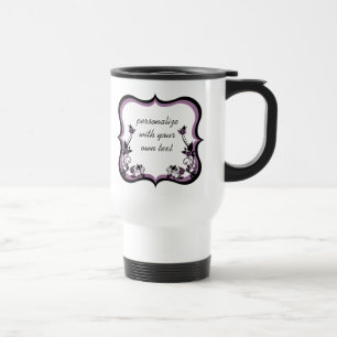 Sassy Floral Lijst Mok, Paars Reisbeker