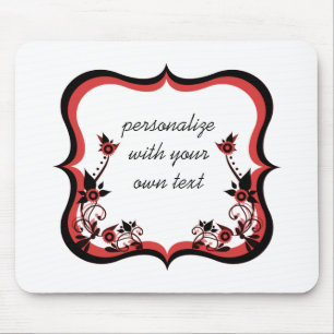 Sassy Floral Lijst Mousepad, rood Muismat