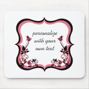 Sassy Floral Lijst Mousepad, Roze Muismat