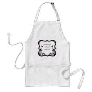 Sassy Floral Lijst Schort, Paars Standaard Schort
