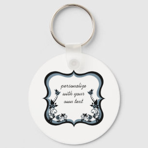 Sassy Floral Lijst Sleutelhanger, Dark Periwinkle Sleutelhanger