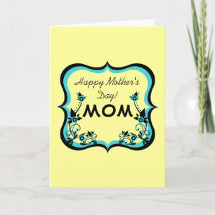 Sassy Floral Moederdag Wenskaart, Turquoise Kaart