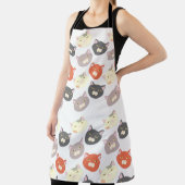 Sassy Fun Cat Head Cartoon Love Pattern Schort (Insitu)