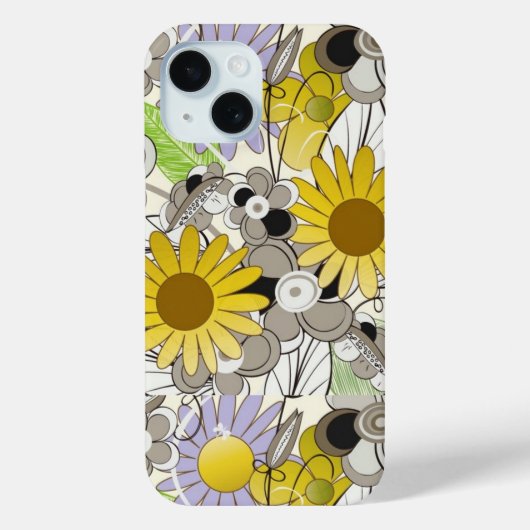 Sassy geel bloemig Case-Mate iPhone case (Achterkant)