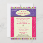 Sassy Girl Birthday Party Invitation Kaart (Achterkant)