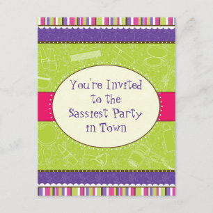 Sassy Girl Birthday Party Invitation Kaart