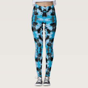 Sassy Girl Blue Empreinte de léopard Leggings Moti