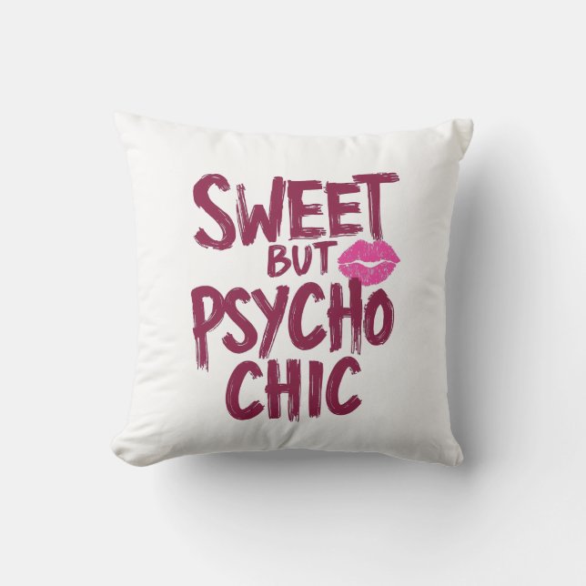 Sassy Girly Humor with Pink Lips Kussen (Voorkant)