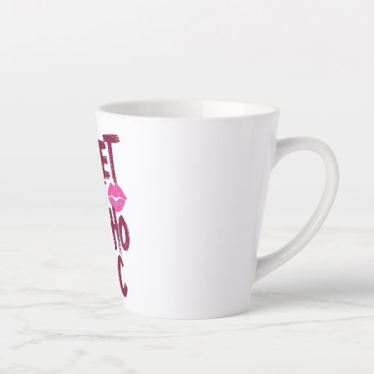 Sassy Girly Humor with Pink Lips Latte Mok (Rechts)