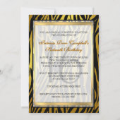 Sassy Gold Zebra Invitation avec Bow (Dos)