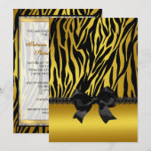 Sassy Gold Zebra Invitation avec Bow (Devant / Derrière)