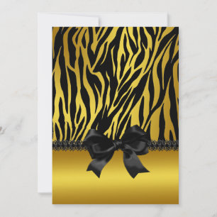 Sassy Gold Zebra Invitation avec Bow