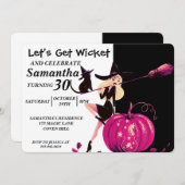 Sassy Halloween Witch Anniversaire Invitation (Devant / Derrière)