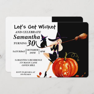 Sassy Halloween Witch Anniversaire Invitation