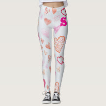 Sassy hartvormige roze print leggings