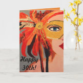 Sassy Kaart van de Dame dertigste Verjaardag (Gele Bloem)