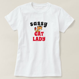 Sassy kat dame grappige piraat grafisch t-shirt on