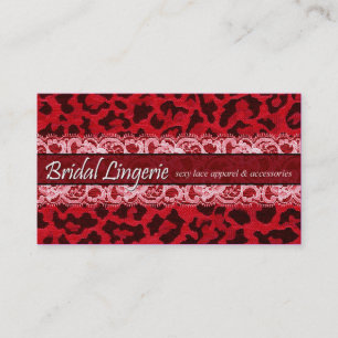 Sassy Lace Leopard Bridal Lingerie Lacy Garter Visitekaartje
