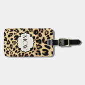 Sassy Leopard Print Monogramed Bagagelabel (Voorkant horizontaal)