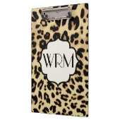 Sassy Leopard Print Monogramed Klembord (Links)