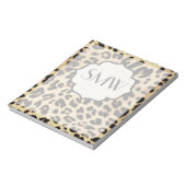 Sassy Leopard Print Monogramed Notitieblok (Gedraaid)