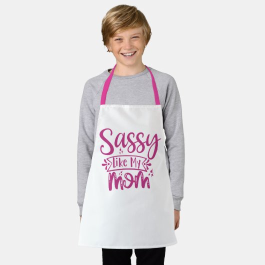 Sassy Like My Mom All-Over Print Apron Schort (Gedragen)
