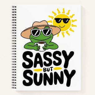 Sassy maar Sunny Frog Design - Grappige zomer Notitieboek