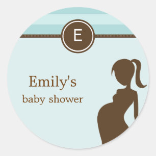 Sassy Moeder Baby shower Favor Sticker - Blauw