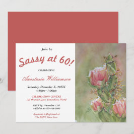 SASSY OP UITNODIGING VAN 60 SURPRISE PARTY