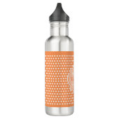 Sassy Oranje Polka Dots Monogram met naam Waterfles (Links)