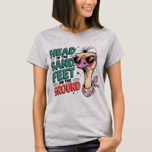 Sassy Ostrich met zonnebril T-shirt