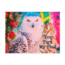 Sassy Owl Valentijnsdag Briefkaart Originele Kunst