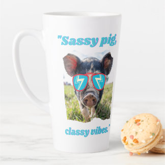 Sassy Pig Classic Vibes - Pig Quote Latte Mok