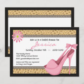 Sassy Pink Heels et Leopard Invitation (Devant / Derrière)