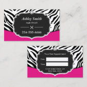 Sassy Pink Zebra Print Hair Stylist Rendez-vous (Devant / Derrière)
